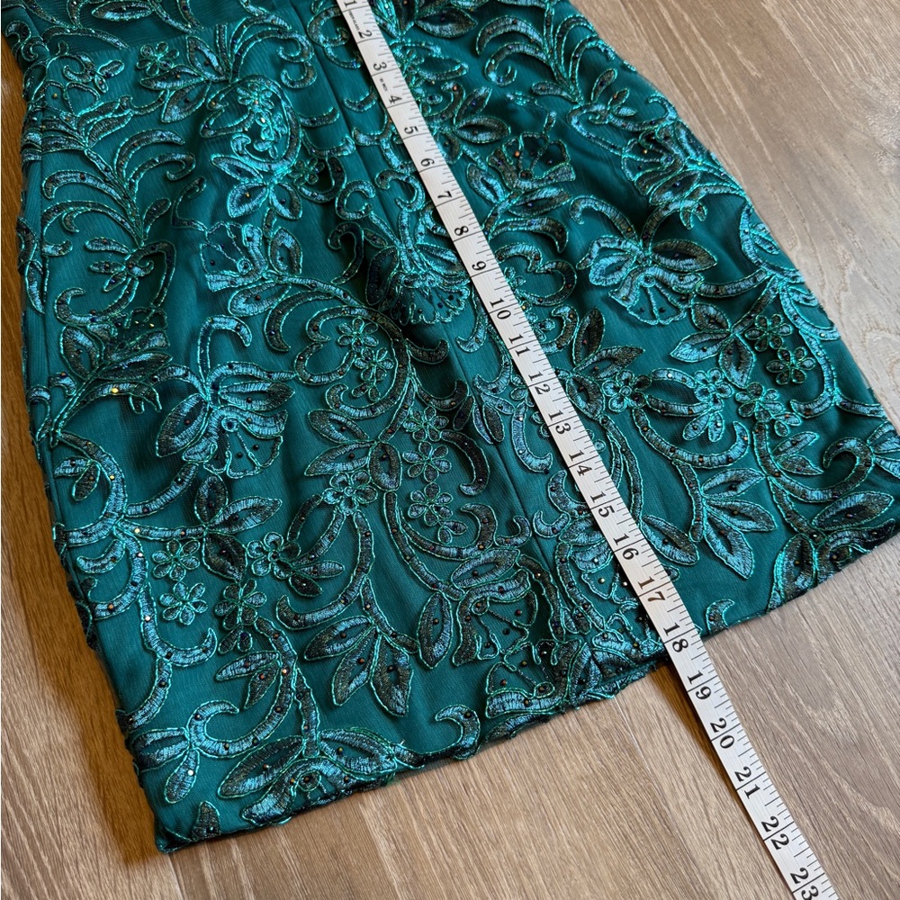 Narianna Elegant Teal Lace Dress- Size S - Picture 12 of 12